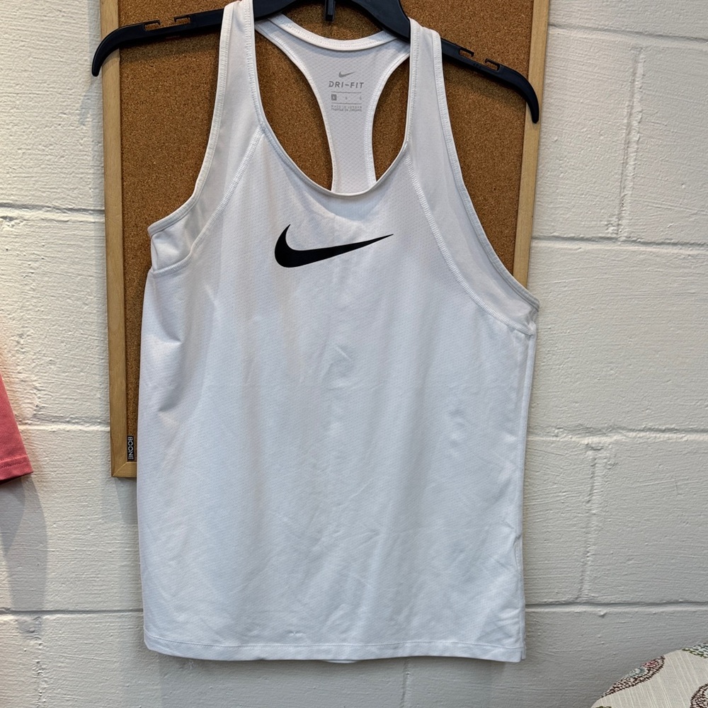 Nike White Dri-FIT Racerback Tank